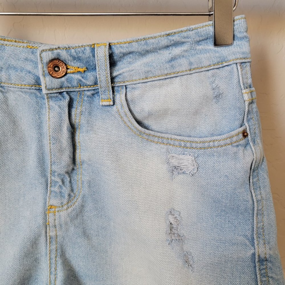 Zara Basic Z1975 Frayed Cutoff Distressed High Rise Denim Jean Shorts - Picture 5 of 13